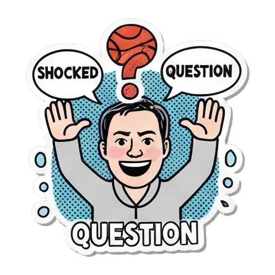 Man looking cool Basketball Pop Art Guy sticker for expressive chats and social replies.