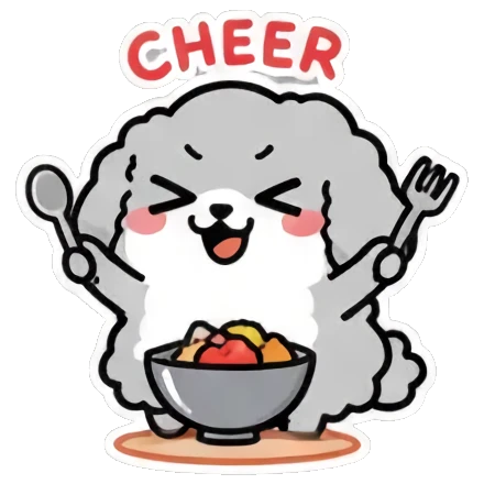 狗狗挥舞荧光棒 Cute Fluffy Dog Stickers sticker for expressive chats and social replies.