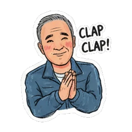 Man showing a nice gesture Cheerful Grandpa Daily Life sticker for expressive chats and social replies.