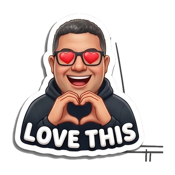 Man with glasses clapping hands with text CLAP. Tech Guy Daily Vibes sticker for expressive chats and social replies.