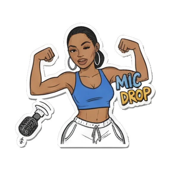 秀出肌肉展现力量感 Urban Diva Vibes sticker for expressive chats and social replies.