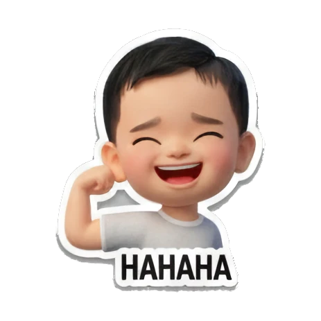 Laughing baby 'HAHAHA' Baby's Daily Moods sticker for expressive chats and social replies.