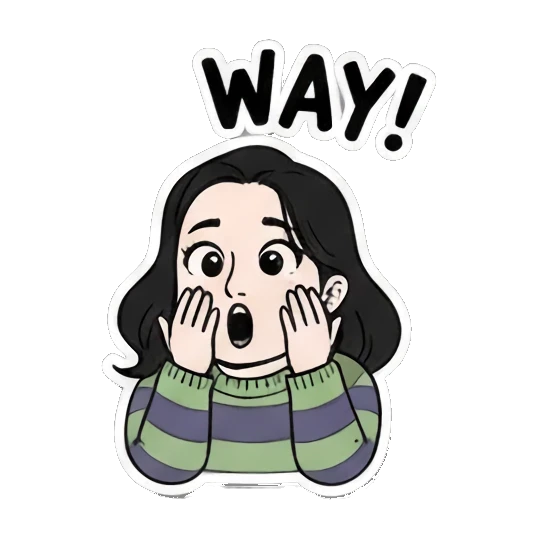 拒绝不信NO WAY Cartoon Girl Expressions sticker for expressive chats and social replies.
