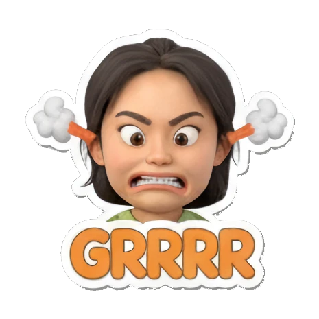 元气满满，从悲伤到欢呼 Cute Girl's Daily Moods sticker for expressive chats and social replies.