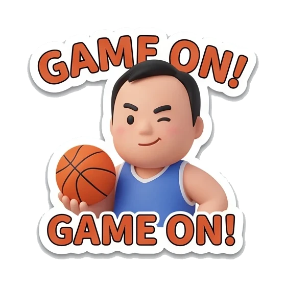 winking game on Basketball Pro Boy sticker for expressive chats and social replies.