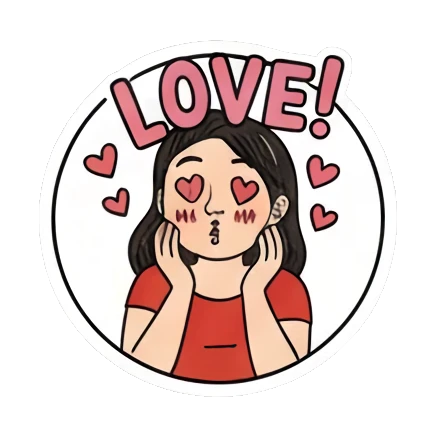 爱心满满 Expressive Girl Daily sticker for expressive chats and social replies.