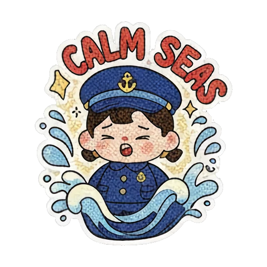 暴风雨来临，水手担忧 Little Sailor's Nautical Adventures sticker for expressive chats and social replies.