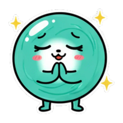 双手合十感谢祈祷 Teal Blob Expressive Stickers sticker for expressive chats and social replies.