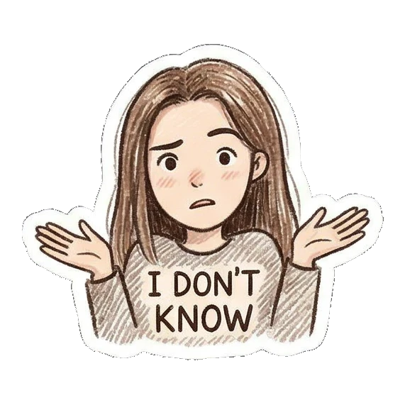 疑惑不解的表情 Daily Doodle Girl sticker for expressive chats and social replies.