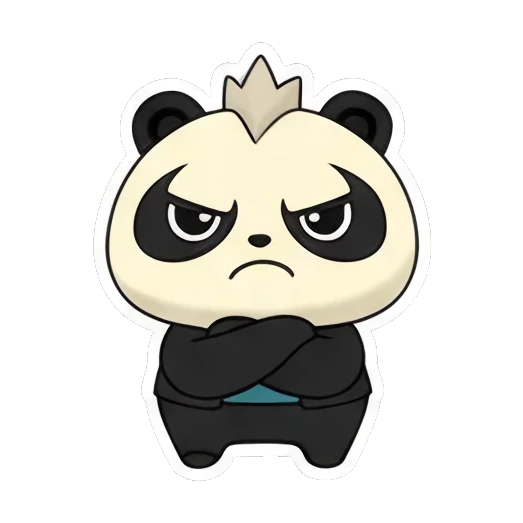 Panda looking grumpy with arms crossed Little Panda Daily Life sticker for expressive chats and social replies.