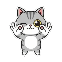 Gray tabby cat making OK hand gesture Cheerful Gray Tabby Adventures sticker for expressive chats and social replies.
