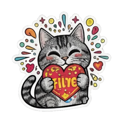 充满花纹的猫咪 Sugar Skull Tabby sticker for expressive chats and social replies.