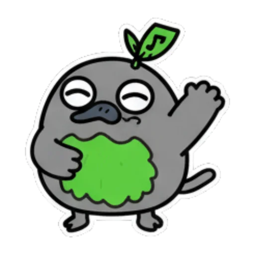 快乐地挥手再见 Cute Leaf Creature Expressions sticker for expressive chats and social replies.