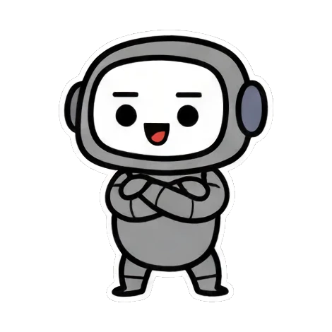 抱臂安静思考 Chibi Robot Emoticons sticker for expressive chats and social replies.