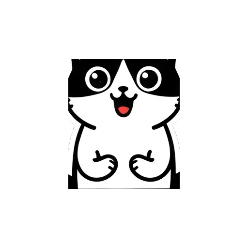Excited cat with explosive background and text '程眼看' Black and White Cat Daily sticker for expressive chats and social replies.
