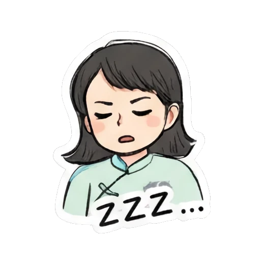shushing gesture Daily Life of a Cheerful Girl sticker for expressive chats and social replies.