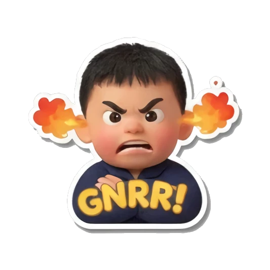 愤怒咆哮男孩 Little Boy's Moods sticker for expressive chats and social replies.