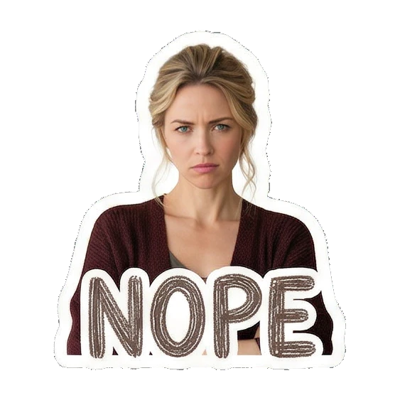 严肃拒绝NOPE Daily Life of a Modern Woman sticker for expressive chats and social replies.