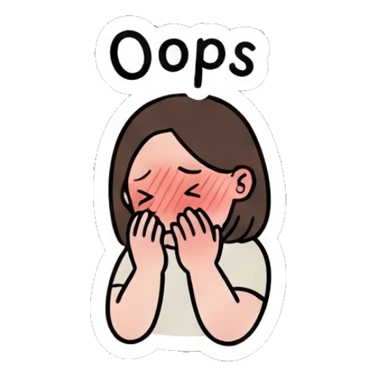 Girl with glasses covering face with hands, embarrassed expression. Daily Life of a Girl sticker for expressive chats and social replies.