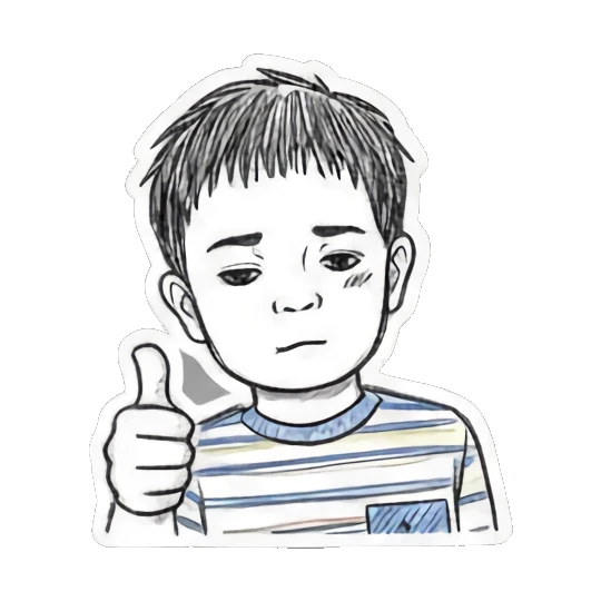 Boy confused with question mark Doodle Boy's Moods sticker for expressive chats and social replies.