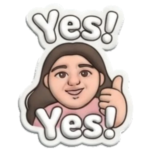Girl giving a thumbs up saying yes Puffy Girl Daily Vibes sticker for expressive chats and social replies.