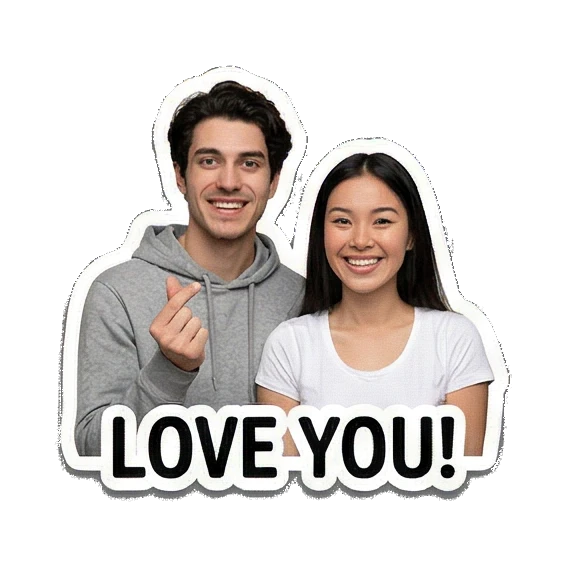 背靠背支持 Couple Daily Vibes sticker for expressive chats and social replies.