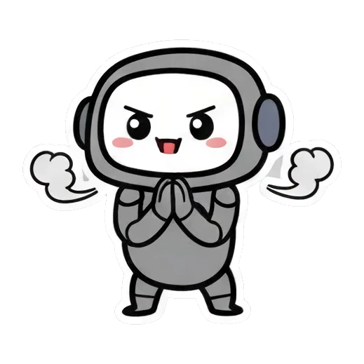 双手合十感谢机器人 Cute Robot Daily Expressions sticker for expressive chats and social replies.
