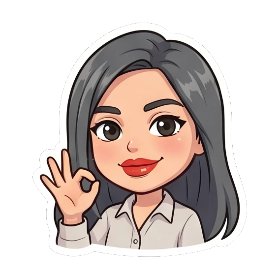 Office lady showing OK hand gesture with a confident smile Office Lady Daily Life sticker for expressive chats and social replies.