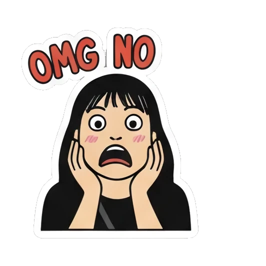 震惊不敢相信 Girl's Daily Moods sticker for expressive chats and social replies.