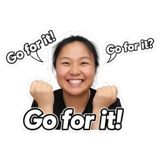 握拳加油打气 Energetic Asian Girl Daily sticker for expressive chats and social replies.