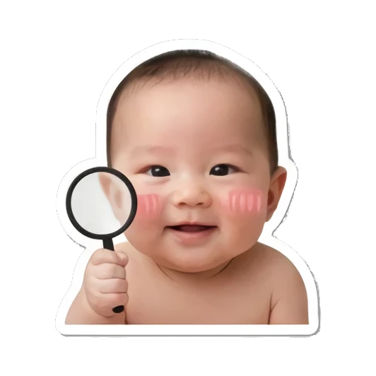 拿着放大镜的侦探宝宝 Little Baby Expressions sticker for expressive chats and social replies.