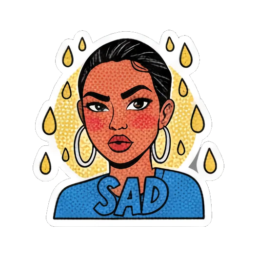 女孩竖起大拇指点赞 Retro Pop Girl Expressions sticker for expressive chats and social replies.