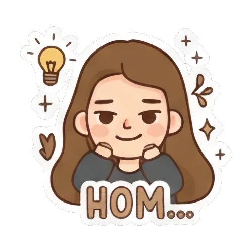 Girl pondering hom Girl's Daily Moods sticker for expressive chats and social replies.