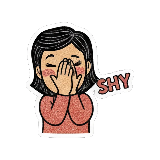 妈妈害羞遮脸 Cheerful Mom Daily Life sticker for expressive chats and social replies.