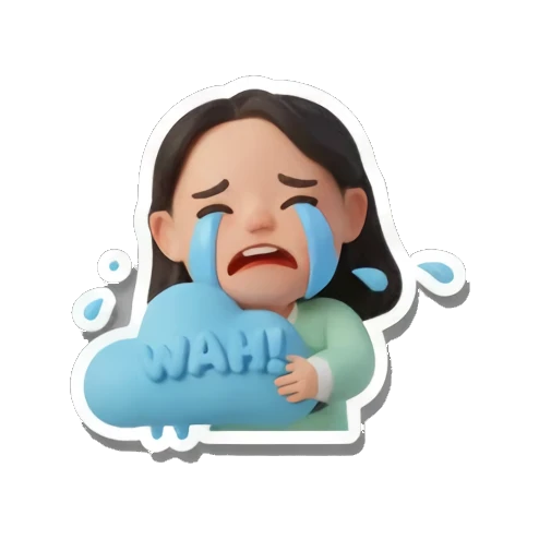 少女流泪哭泣 Cheerful Girl Daily Life sticker for expressive chats and social replies.