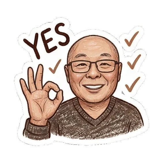 Ok gesture yes Bald Uncle Daily Life sticker for expressive chats and social replies.