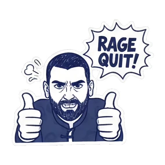 高对比黑白线条画 Expressive Guy Stickers sticker for expressive chats and social replies.