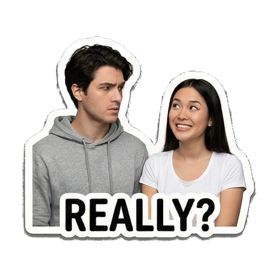 休闲吃零食 Couple Daily Vibes sticker for expressive chats and social replies.