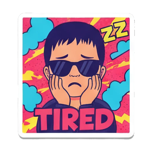 男孩搞怪吐舌WACKY Vibrant Boy Pop Art sticker for expressive chats and social replies.