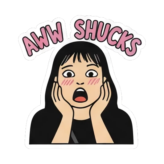 害羞尴尬女孩 Girl's Daily Moods sticker for expressive chats and social replies.