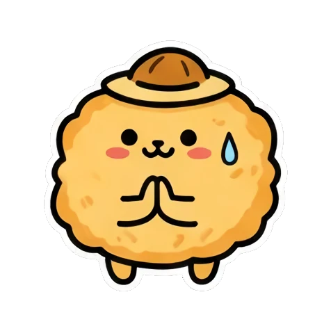Praying with sparkling eyes Fluffy Hat Creature Stickers sticker for expressive chats and social replies.