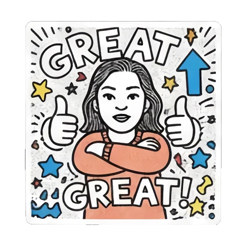 女孩竖起大拇指点赞 Pop Art Girl Daily Vibes sticker for expressive chats and social replies.