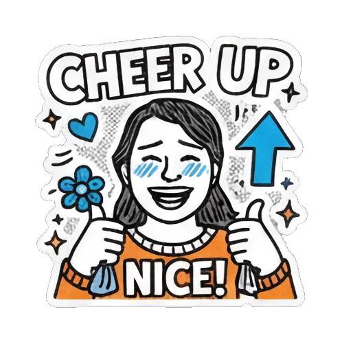 竖起大拇指表示Nice Pop Art Girl Expressions sticker for expressive chats and social replies.