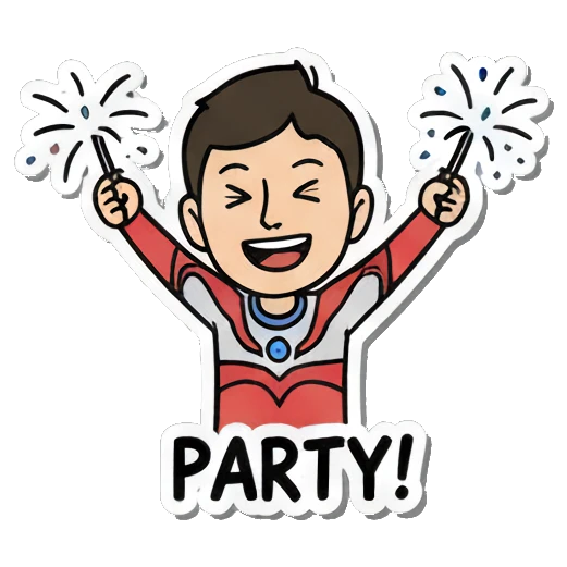 celebrating with sparklers Summer Boy Adventures sticker for expressive chats and social replies.
