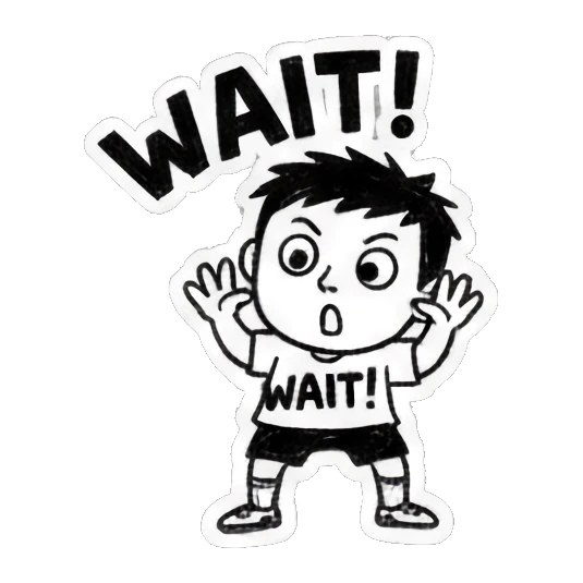 男孩举手求等待 Soccer Boy's Daily Play sticker for expressive chats and social replies.