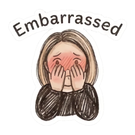 Girl covering her face with hands in embarrassment Sketchy Girl Daily Vibes sticker for expressive chats and social replies.