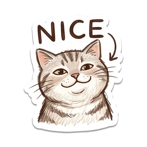 Cat looking nice Cozy Tabby Doodle Life sticker for expressive chats and social replies.