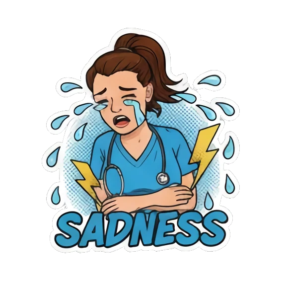 护士被吓到LOL! SPOOKED Nurse Life Vibes sticker for expressive chats and social replies.
