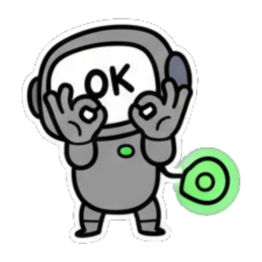 机器人比OK手势，表示同意。 Cute Robot Expressions sticker for expressive chats and social replies.
