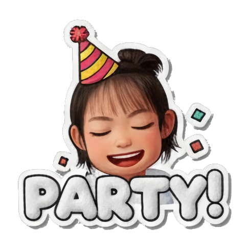 立体浮雕质感 Puffy Little Girl Expressions sticker for expressive chats and social replies.
